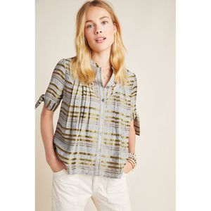 New Anthropologie Bita Metallic Buttondown